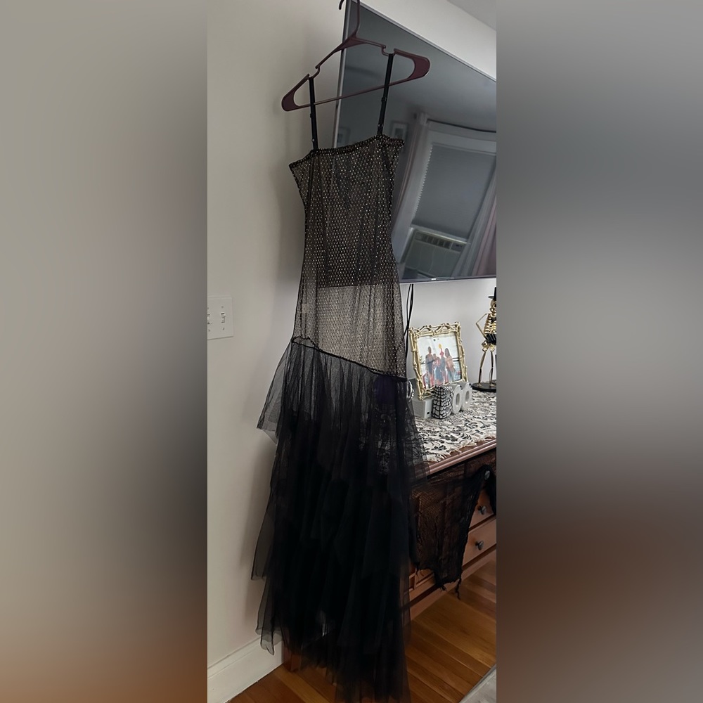 Black sparkly dress. Halloween costume.